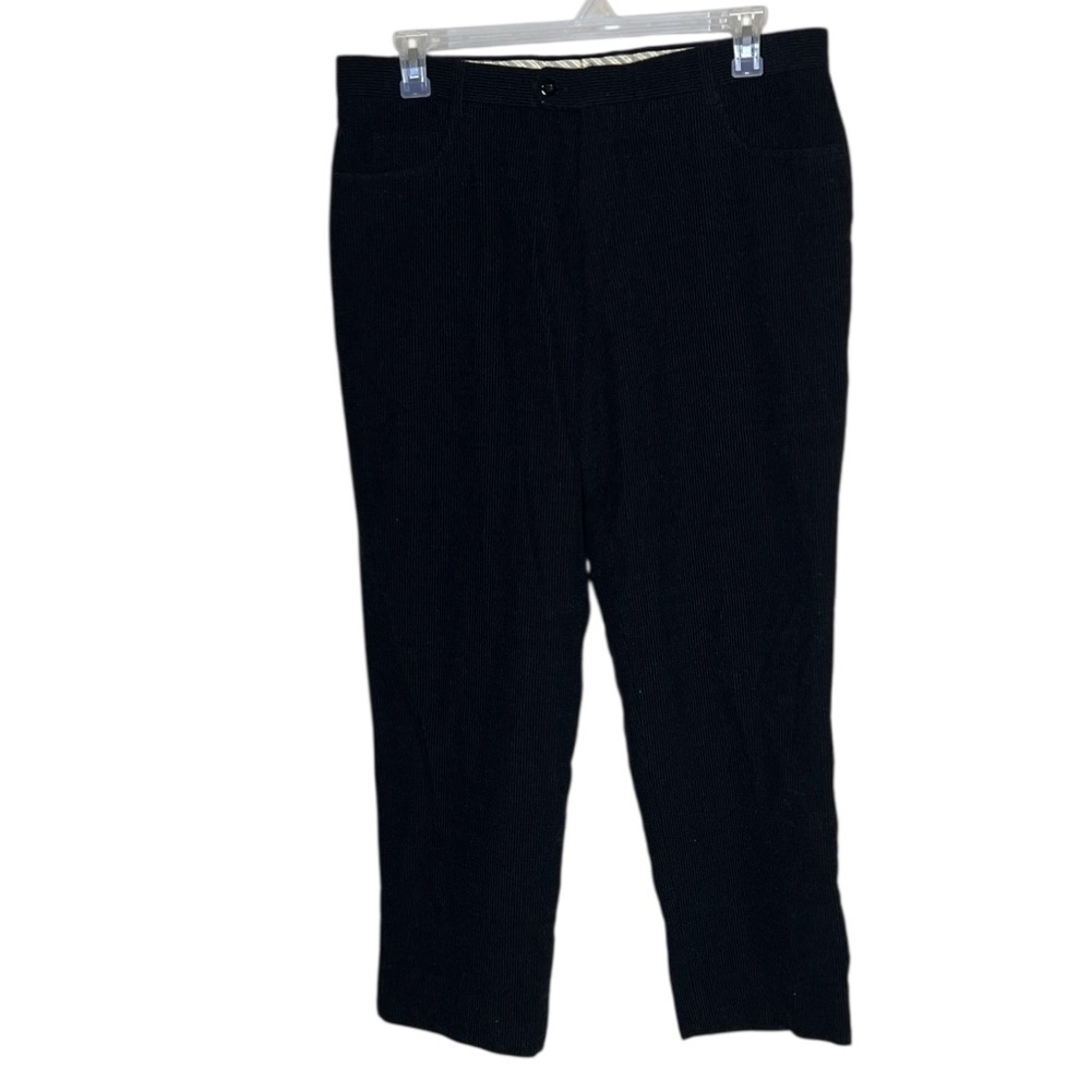 Bozzalla & Lesna Men’s 100% Wool Black Corduroy Pants Made in Italy